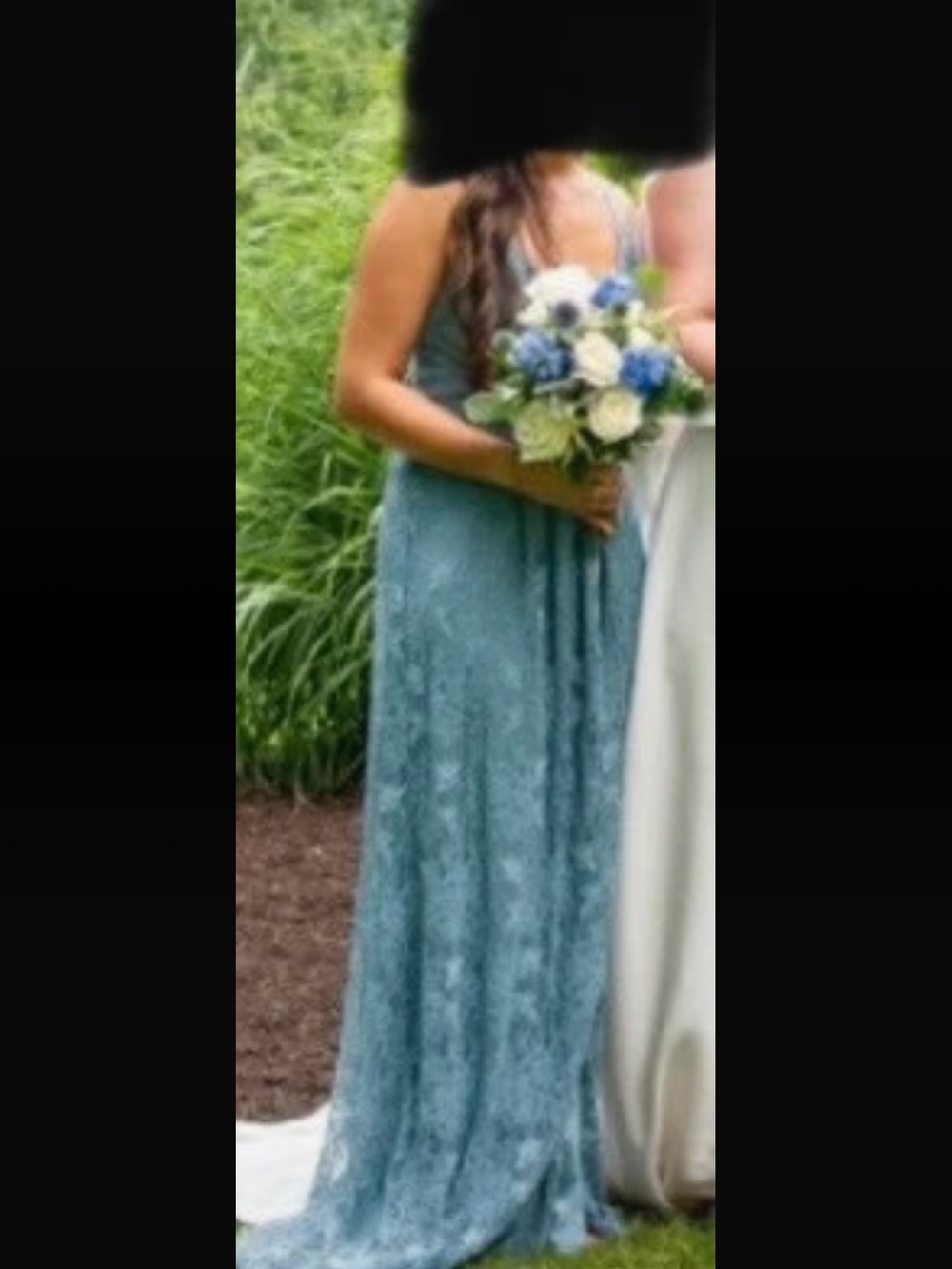 Lulu's Sage Teal Lace Maxi Dress